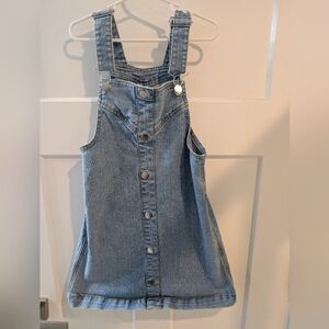 Wonder Nation Girls 7-8 Denim Overall Jumper